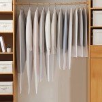 Perber 10 Packs Garment Bags for Hanging Clothes, Translucent Suit Bags for Closet Storage, Plastic Waterproof Suit Cover Bags with Zipper for Coats, Jackets, Dresses (24" x 31" & 40" & 48")