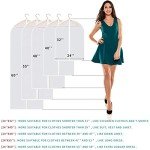 Perber 10 Packs Garment Bags for Hanging Clothes, Translucent Suit Bags for Closet Storage, Plastic Waterproof Suit Cover Bags with Zipper for Coats, Jackets, Dresses (24" x 31" & 40" & 48")