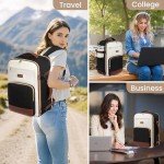 LOVEVOOK Travel Backpack for Women,40L Carry On Backpack Flight Approved,TSA Personal Item Travel Bag Fits 17.3" Laptop with 3 Packing Cubes,Large Waterproof Daypack,Beige and black and brown