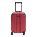 Kenneth Cole REACTION Out of Bounds Lightweight Hardshell 4-Wheel Spinner Luggage, Scarlet Red, 20-Inch Carry On