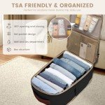 LOVEVOOK Travel Backpack for Women,40L Carry On Backpack Flight Approved,TSA Personal Item Travel Bag Fits 17.3" Laptop with 3 Packing Cubes,Large Waterproof Daypack,Beige and black and brown