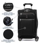 Travelpro Platinum Elite Softside Expandable Carry on Luggage, 8 Wheel Spinner Suitcase, USB Port, Suiter, Men and Women, Shadow Black, Carry On 21-Inch