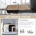 LOVEVOOK Travel Backpack for Women,40L Carry On Backpack Flight Approved,TSA Personal Item Travel Bag Fits 17.3" Laptop with 3 Packing Cubes,Large Waterproof Daypack,Beige and black and brown