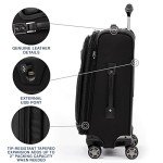 Travelpro Platinum Elite Softside Expandable Carry on Luggage, 8 Wheel Spinner Suitcase, USB Port, Suiter, Men and Women, Shadow Black, Carry On 21-Inch