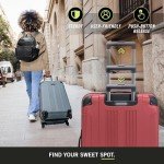 Kenneth Cole REACTION Out of Bounds Lightweight Hardshell 4-Wheel Spinner Luggage, Scarlet Red, 20-Inch Carry On