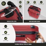 Kenneth Cole REACTION Out of Bounds Lightweight Hardshell 4-Wheel Spinner Luggage, Scarlet Red, 20-Inch Carry On