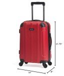 Kenneth Cole REACTION Out of Bounds Lightweight Hardshell 4-Wheel Spinner Luggage, Scarlet Red, 20-Inch Carry On