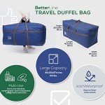 Blue Large Duffel Bag for Traveling - Heavy-Duty 600D Polyester, Waterproof with Reinforced Handles, Holds 100 lbs - Premium Quality Duffle Bag Perfect for Travel & Storage - 42" x 16" x 20" Inches