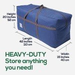 Blue Large Duffel Bag for Traveling - Heavy-Duty 600D Polyester, Waterproof with Reinforced Handles, Holds 100 lbs - Premium Quality Duffle Bag Perfect for Travel & Storage - 42" x 16" x 20" Inches