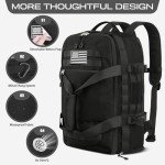 ETRONIK Gym Bags for Men Women, Tactical Duffle Bag Backpack with Shoe Compartment, 3 in 1 Carry on Travel Backpack with Wet Pocket, Weekender Overnight Range Bag for Workout Football Gym, Black