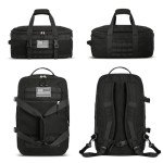 ETRONIK Gym Bags for Men Women, Tactical Duffle Bag Backpack with Shoe Compartment, 3 in 1 Carry on Travel Backpack with Wet Pocket, Weekender Overnight Range Bag for Workout Football Gym, Black