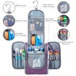 Narwey Small Hanging Toiletry Bag Women Travel Makeup Bag Organizer Toiletries Bag for Travel Size Essentials Accessories Cosmetics (Medium, Dark Purple)