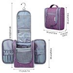 Narwey Small Hanging Toiletry Bag Women Travel Makeup Bag Organizer Toiletries Bag for Travel Size Essentials Accessories Cosmetics (Medium, Dark Purple)