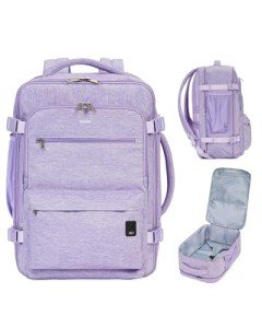 WANDF Travel Backpack For Spirit Airlines Personal Item Bag 18x14x8 with Wet Pocket, 17 Inch Laptop Backpack for Men Women(Purple)