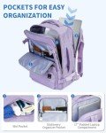 WANDF Travel Backpack For Spirit Airlines Personal Item Bag 18x14x8 with Wet Pocket, 17 Inch Laptop Backpack for Men Women（Purple）
