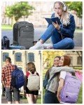 WANDF Travel Backpack For Spirit Airlines Personal Item Bag 18x14x8 with Wet Pocket, 17 Inch Laptop Backpack for Men Women（Purple）