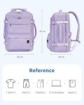 WANDF Travel Backpack For Spirit Airlines Personal Item Bag 18x14x8 with Wet Pocket, 17 Inch Laptop Backpack for Men Women（Purple）