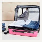 Amazon Basics Carry-On Luggage With Wheels, Expandable 21.7" Geometric Travel Suitcase, TSA Lock, Pink