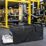 Duffle Bag for Men 65L, Travel Bag with Shoes Compartment, Large Capacity Duffel Bag, Water Resistant & Tear Resistant Women Weekender Bag with Shoulder Strap for Sports Gym Travel Camping (Black)