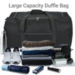 Duffle Bag for Men 65L, Travel Bag with Shoes Compartment, Large Capacity Duffel Bag, Water Resistant & Tear Resistant Women Weekender Bag with Shoulder Strap for Sports Gym Travel Camping (Black)