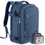 Rinlist Travel Backpack, Carry-on Backpack for Men Women, Travel Backpack Carry on Flight Approved, 40L Personal Item Backpack Personal Item Backpack Bag, Travel Essentials, Dark Blue