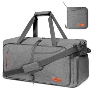 Canway 65L Travel Duffel Bag, Foldable Weekender Bag with Shoes Compartment for Men Women Water-proof & Tear Resistant