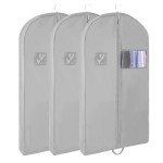 3 PCS 43"Garment Bags For Travel,Heavy Duty Garment Bag For Clothes Closet Storage,Gusseted Suit Bags For Men Travel,Hanging Travel Garment Bags For Clothes,Dress,Coats,Jackets,Shirts.Black Travel Bag