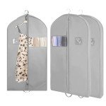 3 PCS 43"Garment Bags For Travel,Heavy Duty Garment Bag For Clothes Closet Storage,Gusseted Suit Bags For Men Travel,Hanging Travel Garment Bags For Clothes,Dress,Coats,Jackets,Shirts.Black Travel Bag