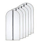 HomeClean Garment Bag (Set of 6) Plastic Garment Bags with Zipper Hanging Clothes Cover Dress Bag for Suits, Coats Closet (24'' x 40'', Black)
