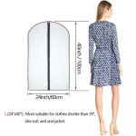 HomeClean Garment Bag (Set of 6) Plastic Garment Bags with Zipper Hanging Clothes Cover Dress Bag for Suits, Coats Closet (24'' x 40'', Black)
