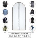 HomeClean Garment Bag (Set of 6) Plastic Garment Bags with Zipper Hanging Clothes Cover Dress Bag for Suits, Coats Closet (24'' x 40'', Black)