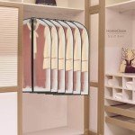 HomeClean Garment Bag (Set of 6) Plastic Garment Bags with Zipper Hanging Clothes Cover Dress Bag for Suits, Coats Closet (24'' x 40'', Black)