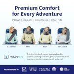 TRAVELREST Nest Memory Foam Travel Neck Pillow, Advanced Support for Long Flights, Patented Design, Optimal Relaxation, Compact, Ergonomic, Washable, On-The-Go, Attaches to Luggage - Gray