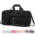 MAXTOP Large Gym Bag for Men Women with Shoe Compartment Wet Dry Separation Black Carry on Duffle Bag for Travel Sports Yoga Fitness Weekend Outdoor Activities