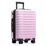 U.S. Traveler Boren Polycarbonate Hardside Rugged Travel Suitcase Luggage with 8 Spinner Wheels, Aluminum Handle, Lavender, Carry-on 22-Inch, USB Port