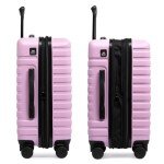 U.S. Traveler Boren Polycarbonate Hardside Rugged Travel Suitcase Luggage with 8 Spinner Wheels, Aluminum Handle, Lavender, Carry-on 22-Inch, USB Port