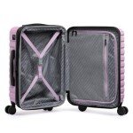 U.S. Traveler Boren Polycarbonate Hardside Rugged Travel Suitcase Luggage with 8 Spinner Wheels, Aluminum Handle, Lavender, Carry-on 22-Inch, USB Port