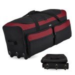 Travelers Club 36/'' Asgard 3-Wheel Rolling Duffel Bag, Red Red/Grey