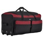 Travelers Club 36/'' Asgard 3-Wheel Rolling Duffel Bag, Red Red/Grey