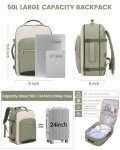 LOVEVOOK 50L Carry on Backpack for Women & Men with 3 Packing Cubes, Large Travel Backpack for Airplanes, TSA Personal Item Travel Bag with Laptop Pocket, Weekender Essentials Airline Approved