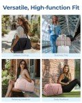 BAGSMART Travel Duffle Bag Gym Bag for Women, 31L Puffer Tote Bag Quilted Laptop Carry on, Weekender Overnight Bag Organizer Duffel Bag for Travel, Pink