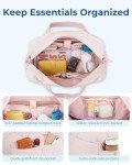 BAGSMART Travel Duffle Bag Gym Bag for Women, 31L Puffer Tote Bag Quilted Laptop Carry on, Weekender Overnight Bag Organizer Duffel Bag for Travel, Pink