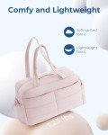 BAGSMART Travel Duffle Bag Gym Bag for Women, 31L Puffer Tote Bag Quilted Laptop Carry on, Weekender Overnight Bag Organizer Duffel Bag for Travel, Pink