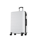 Sweetcrispy Carry on Luggage,Hard Shell Expandable Double Spinner Rolling Wheels Suitcase,TSA Lock, Modern White, 20 inch