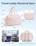 BAGSMART Travel Duffle Bag Gym Bag for Women, 31L Puffer Tote Bag Quilted Laptop Carry on, Weekender Overnight Bag Organizer Duffel Bag for Travel, Pink