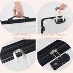 Sweetcrispy Carry on Luggage,Hard Shell Expandable Double Spinner Rolling Wheels Suitcase,TSA Lock, Modern White, 20 inch