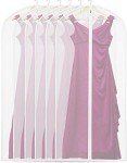 Simple Houseware 60-Inch Clear Garment Bags with Zipper for Suits, Dresses, Costumes, Uniforms - 6 Pack