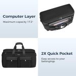 Ytonet Convertible Garment Bags for Travel, Large Garment Duffle Bag Carry on Garment Bag with 17.3in Laptop Compartment and Shoe Storage, 2 in 1 Hanging Suitcase Suit Travel Bags for Men Women, Black