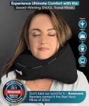 SNUGL Neck Travel Pillow - Memory Foam Airplane Pillow - Flight Pillow | Neck Support Travel Pillow with Carry Bag & Clip | Neck Pillows for Sleeping Travel Plane | Flying Travel Essentials - Black