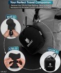SNUGL Neck Travel Pillow - Memory Foam Airplane Pillow - Flight Pillow | Neck Support Travel Pillow with Carry Bag & Clip | Neck Pillows for Sleeping Travel Plane | Flying Travel Essentials - Black